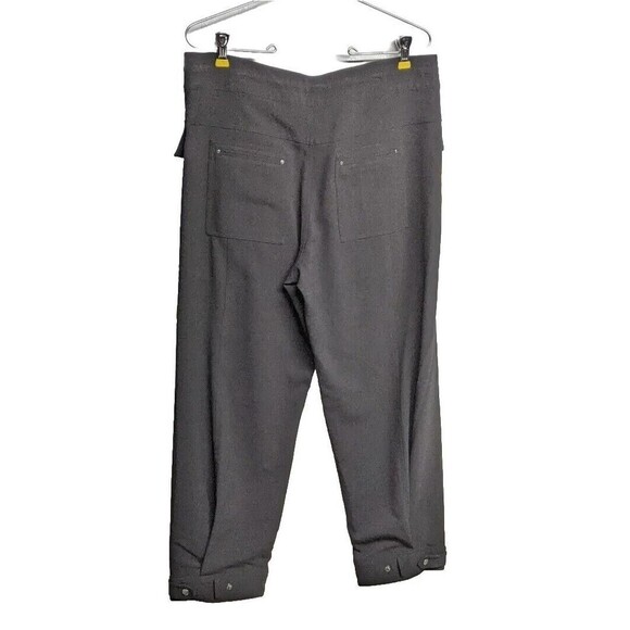 CK Calvin Klein Crop Pants Women 10 Waist Drawstring Flat Front Travel Black - Picture 2 of 11